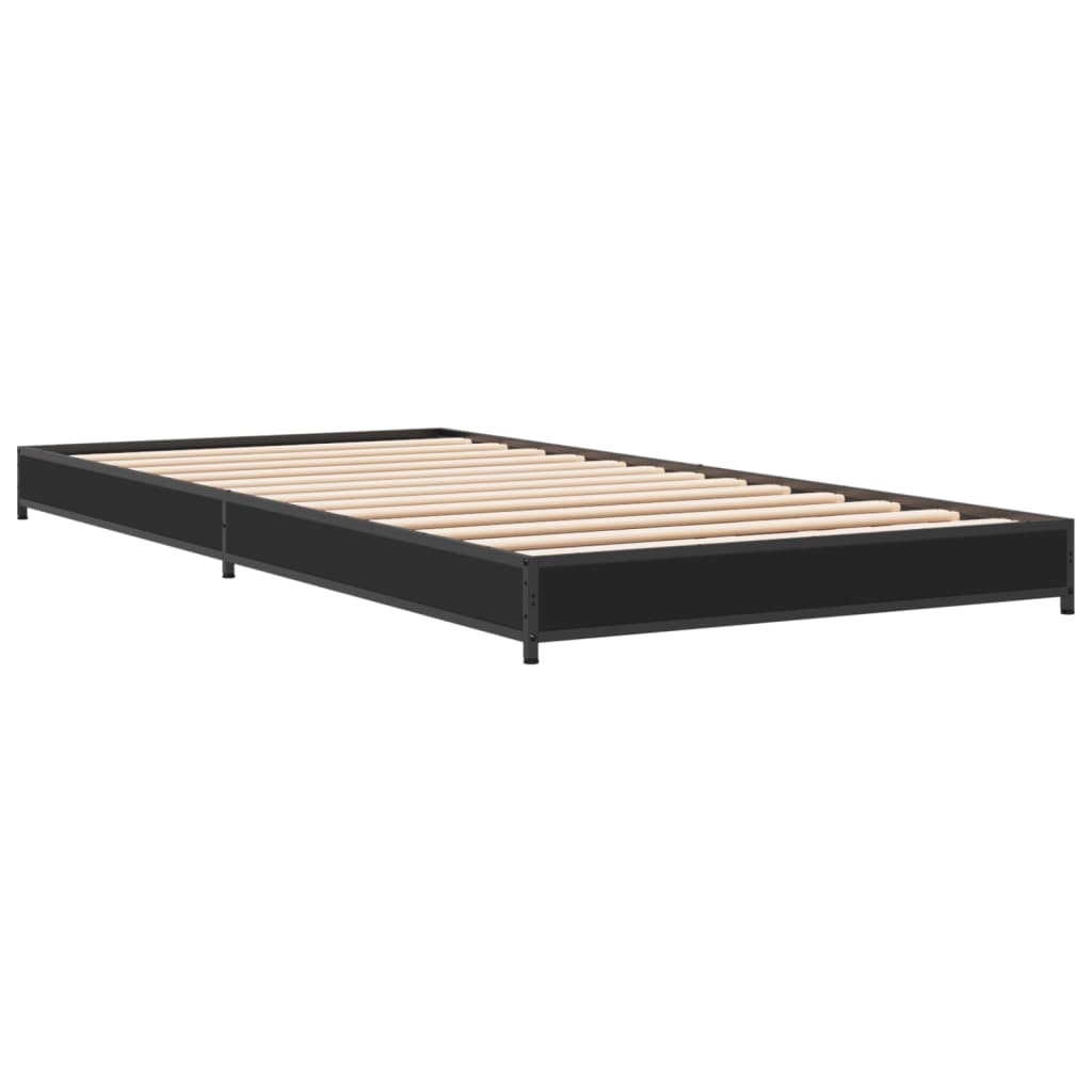 vidaXL Bed Frame without Mattress Black 100x200 cm