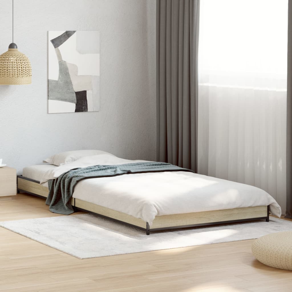 vidaXL Bed Frame without Mattress Sonoma Oak 100x200 cm