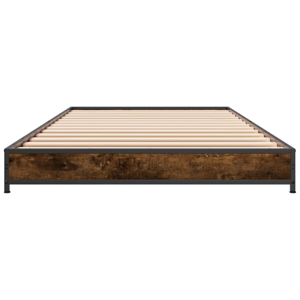 vidaXL Bed Frame without Mattress Smoked Oak 100x200 cm