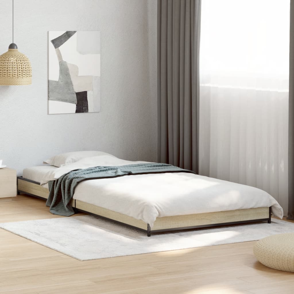 vidaXL Bed Frame without Mattress Sonoma Oak 90x200 cm