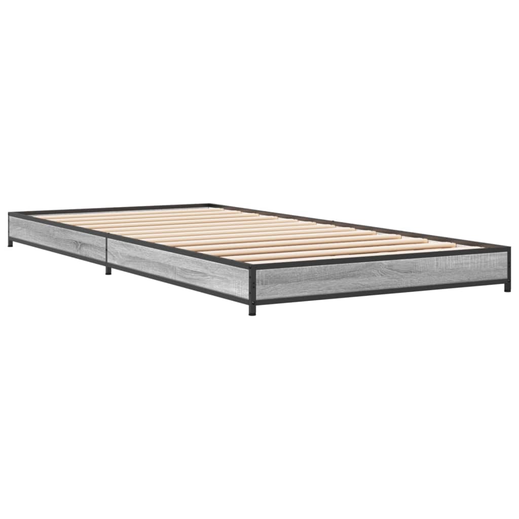 vidaXL Bed Frame without Mattress Grey Sonoma 90x200 cm