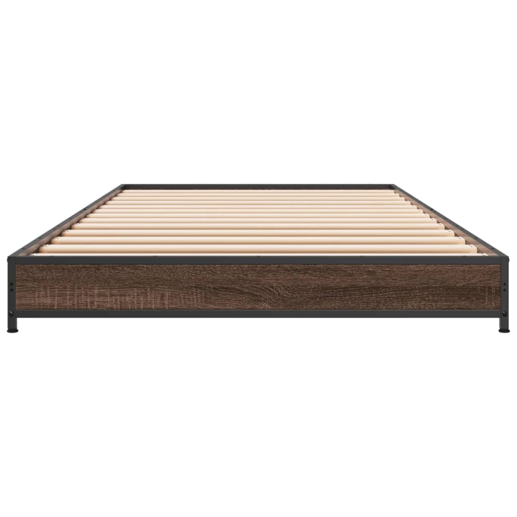 vidaXL Bed Frame without Mattress Brown Oak 90x200 cm