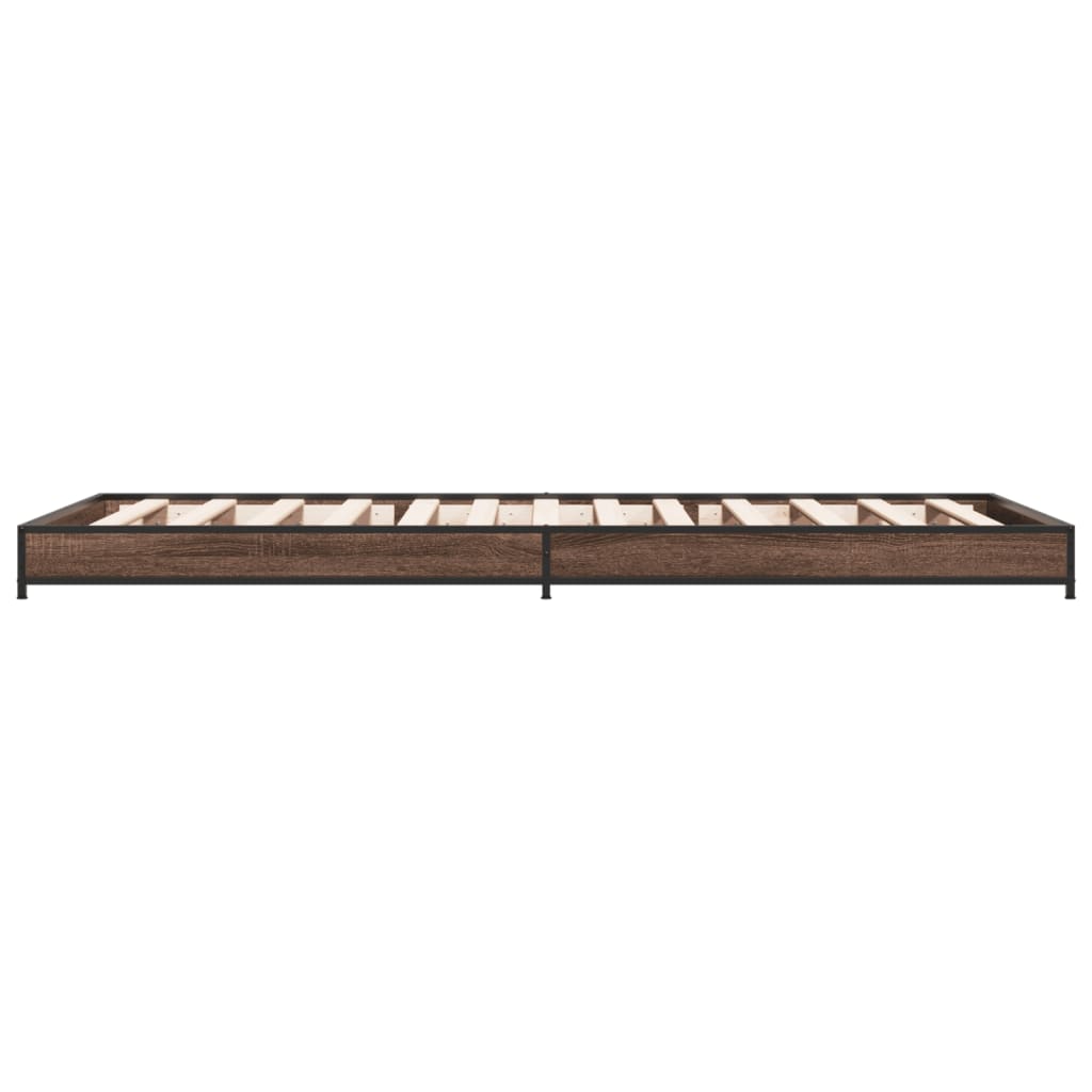 vidaXL Bed Frame without Mattress Brown Oak 90x200 cm