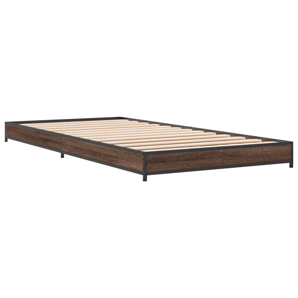 vidaXL Bed Frame without Mattress Brown Oak 90x200 cm