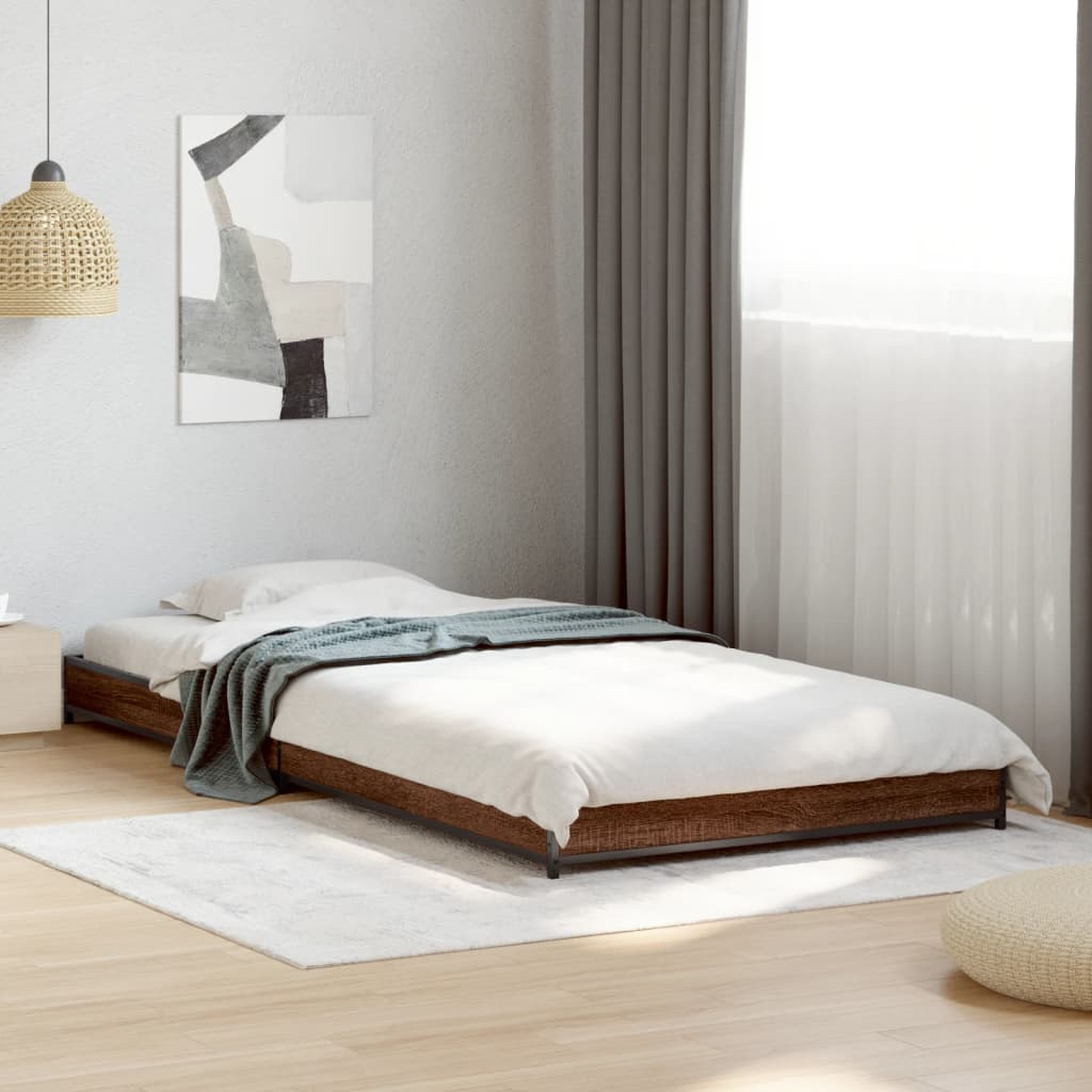 vidaXL Bed Frame without Mattress Brown Oak 90x190 cm Single