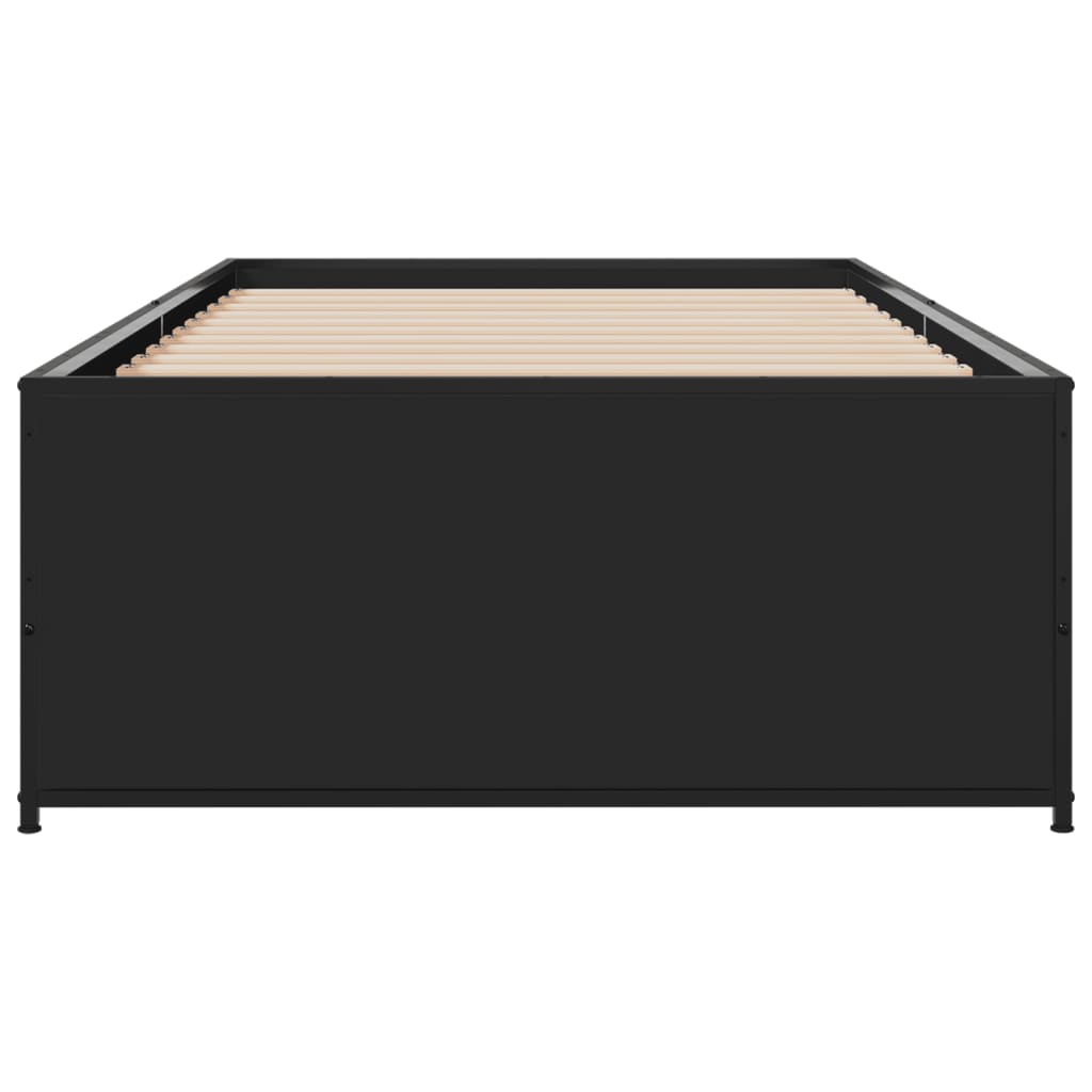 vidaXL Bed Frame without Mattress Black 100x200 cm