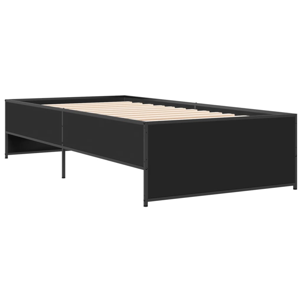 vidaXL Bed Frame without Mattress Black 100x200 cm