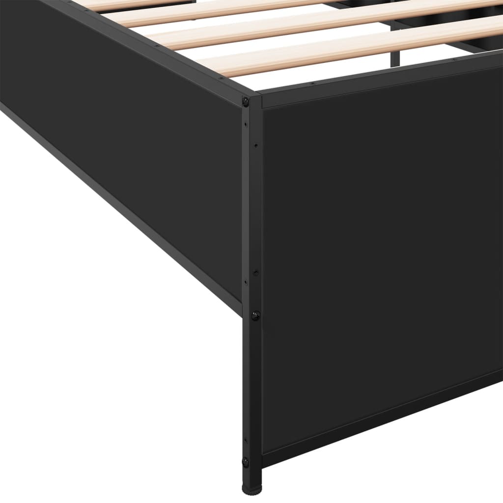 vidaXL Bed Frame without Mattress Black 100x200 cm