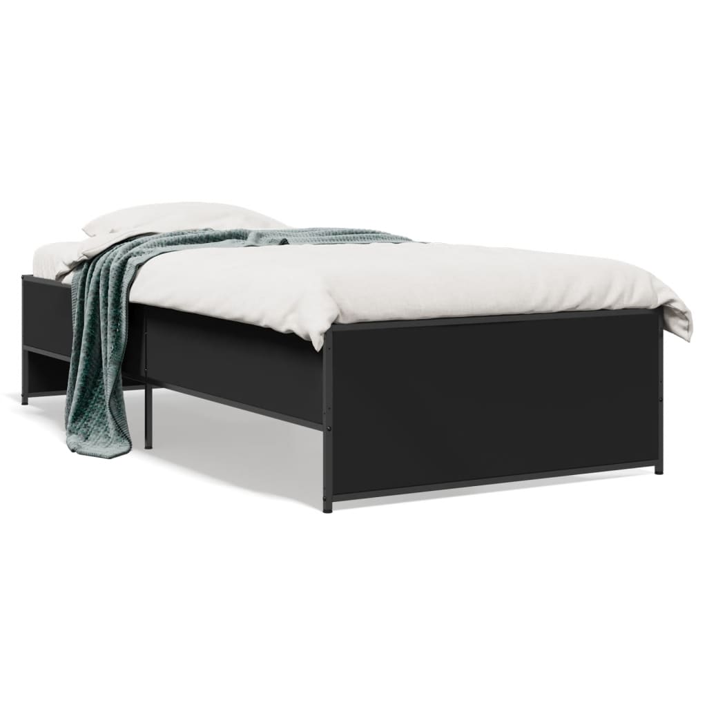 vidaXL Bed Frame without Mattress Black 100x200 cm