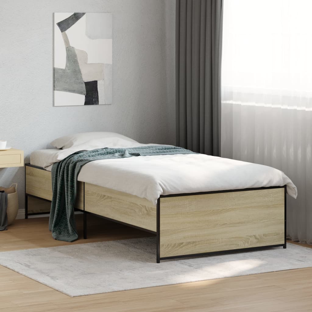 vidaXL Bed Frame without Mattress Sonoma Oak 100x200 cm