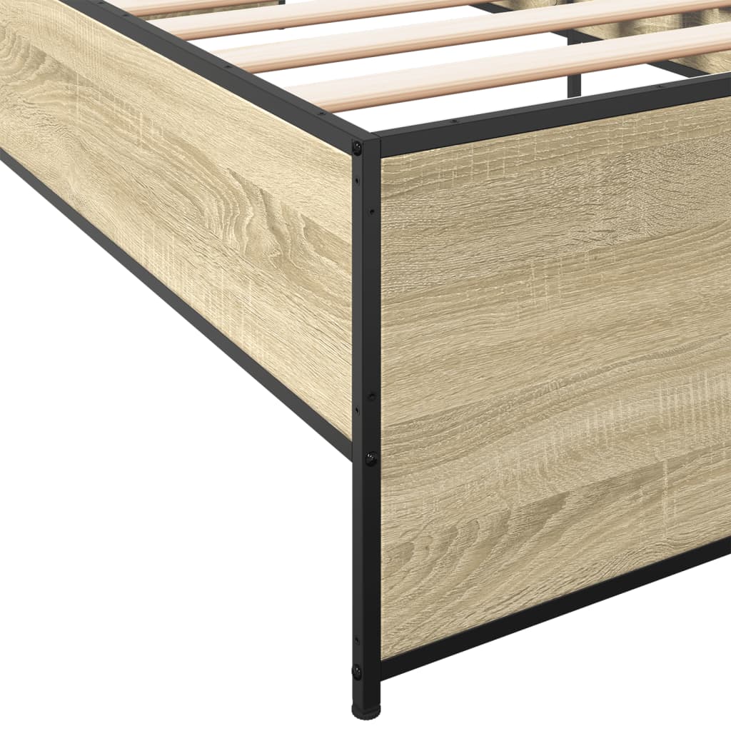 vidaXL Bed Frame without Mattress Sonoma Oak 100x200 cm