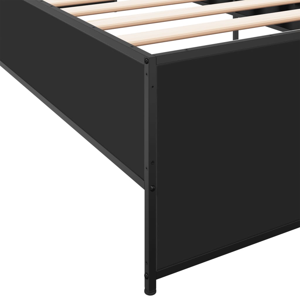 vidaXL Bed Frame without Mattress Black 90x200 cm