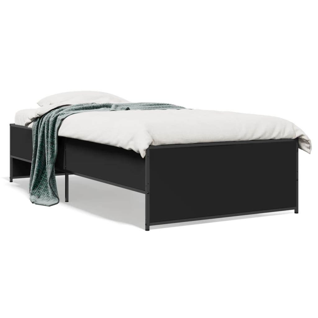 vidaXL Bed Frame without Mattress Black 90x200 cm