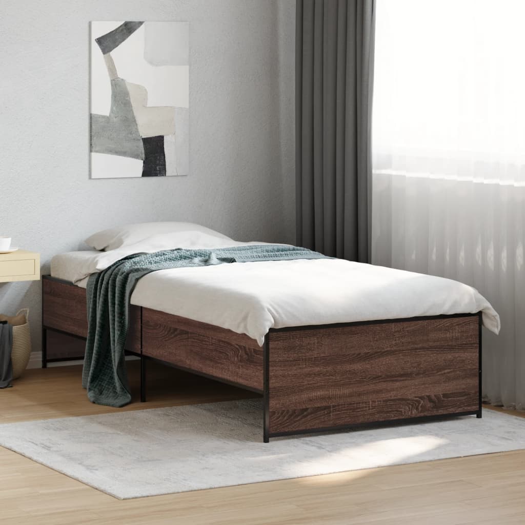 vidaXL Bed Frame without Mattress Brown Oak 90x200 cm