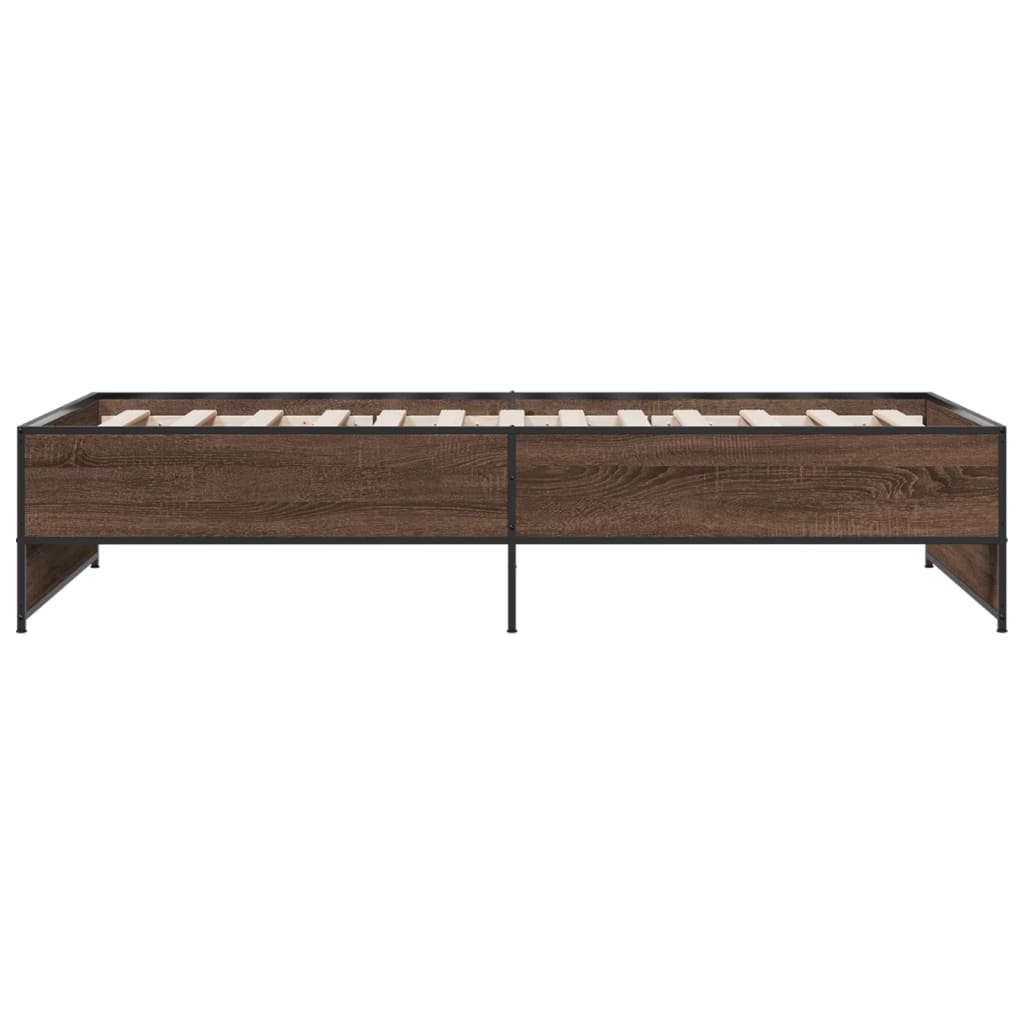 vidaXL Bed Frame without Mattress Brown Oak 90x200 cm