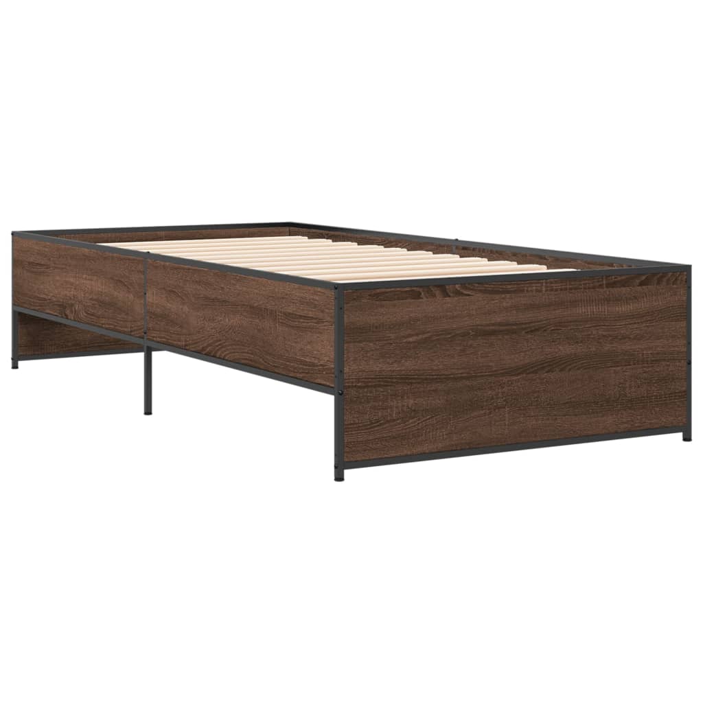 vidaXL Bed Frame without Mattress Brown Oak 90x200 cm