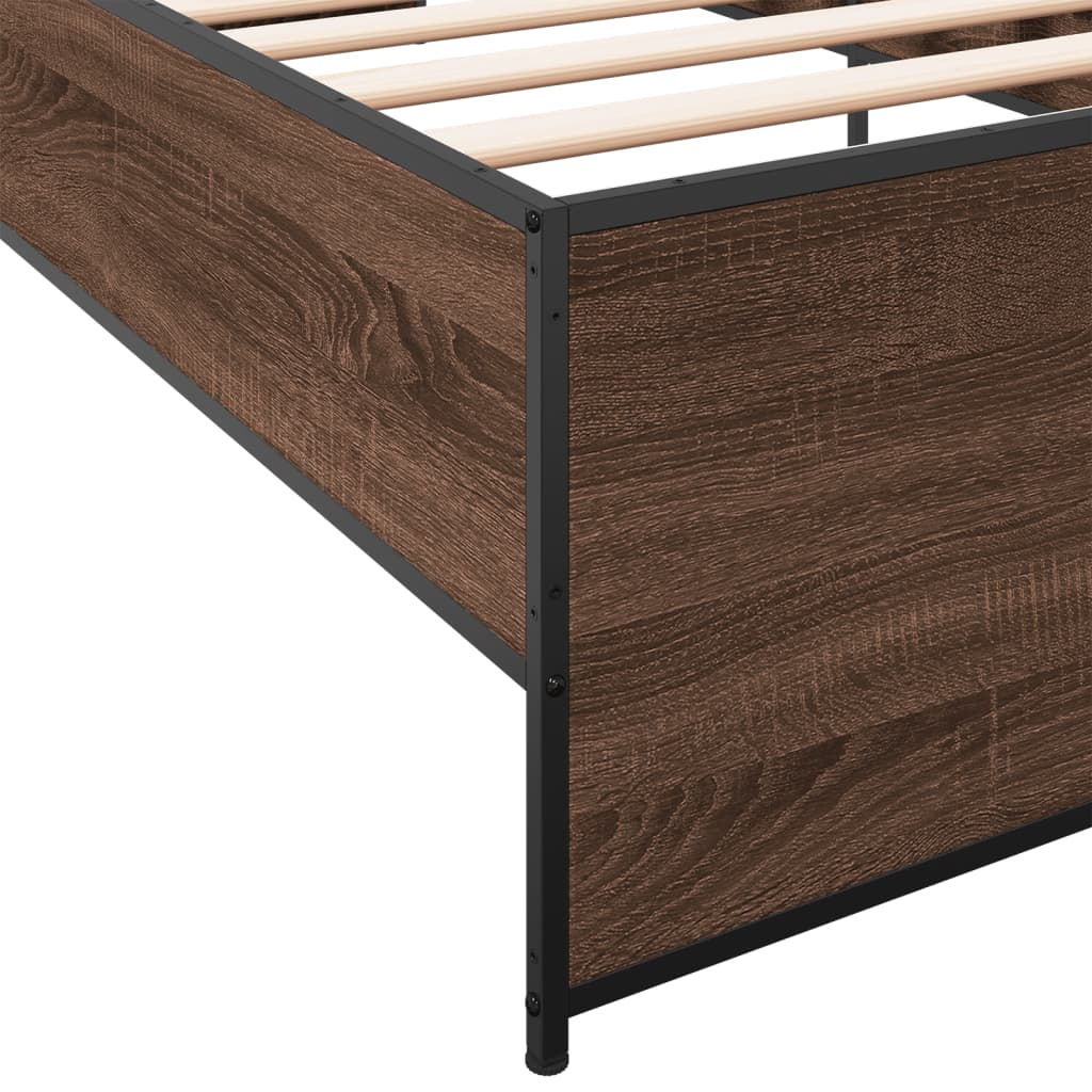 vidaXL Bed Frame without Mattress Brown Oak 90x200 cm