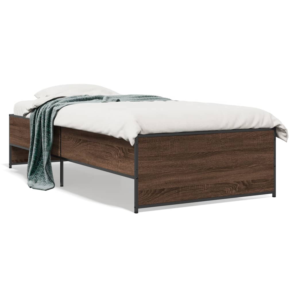 vidaXL Bed Frame without Mattress Brown Oak 90x200 cm