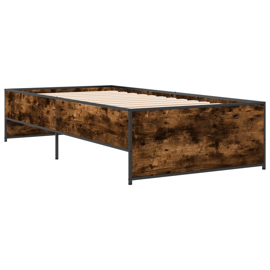 vidaXL Bed Frame without Mattress Smoked Oak 90x190 cm Single