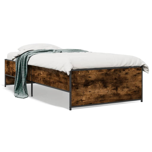 vidaXL Bed Frame without Mattress Smoked Oak 90x190 cm Single