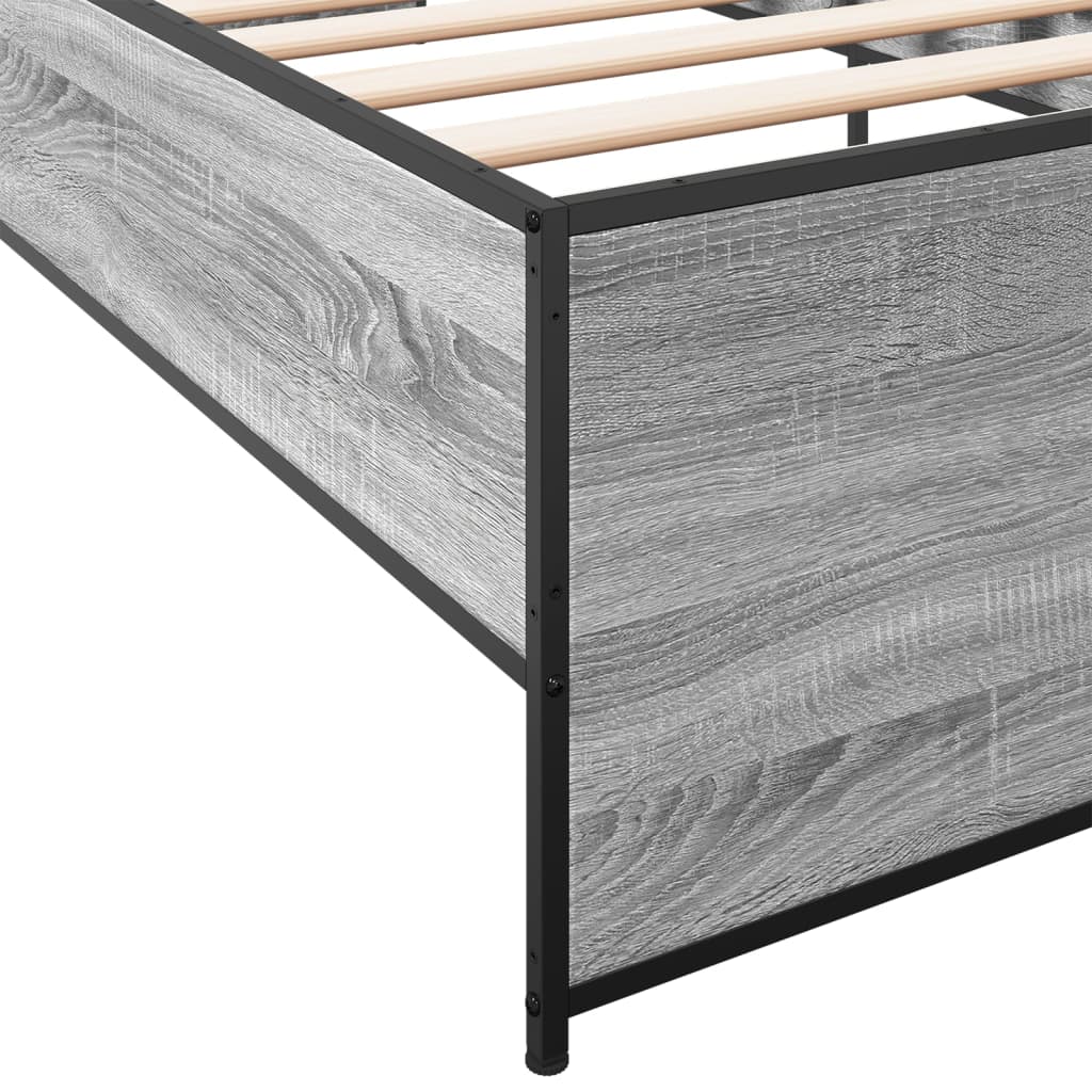 vidaXL Bed Frame without Mattress Grey Sonoma 90x190 cm Single