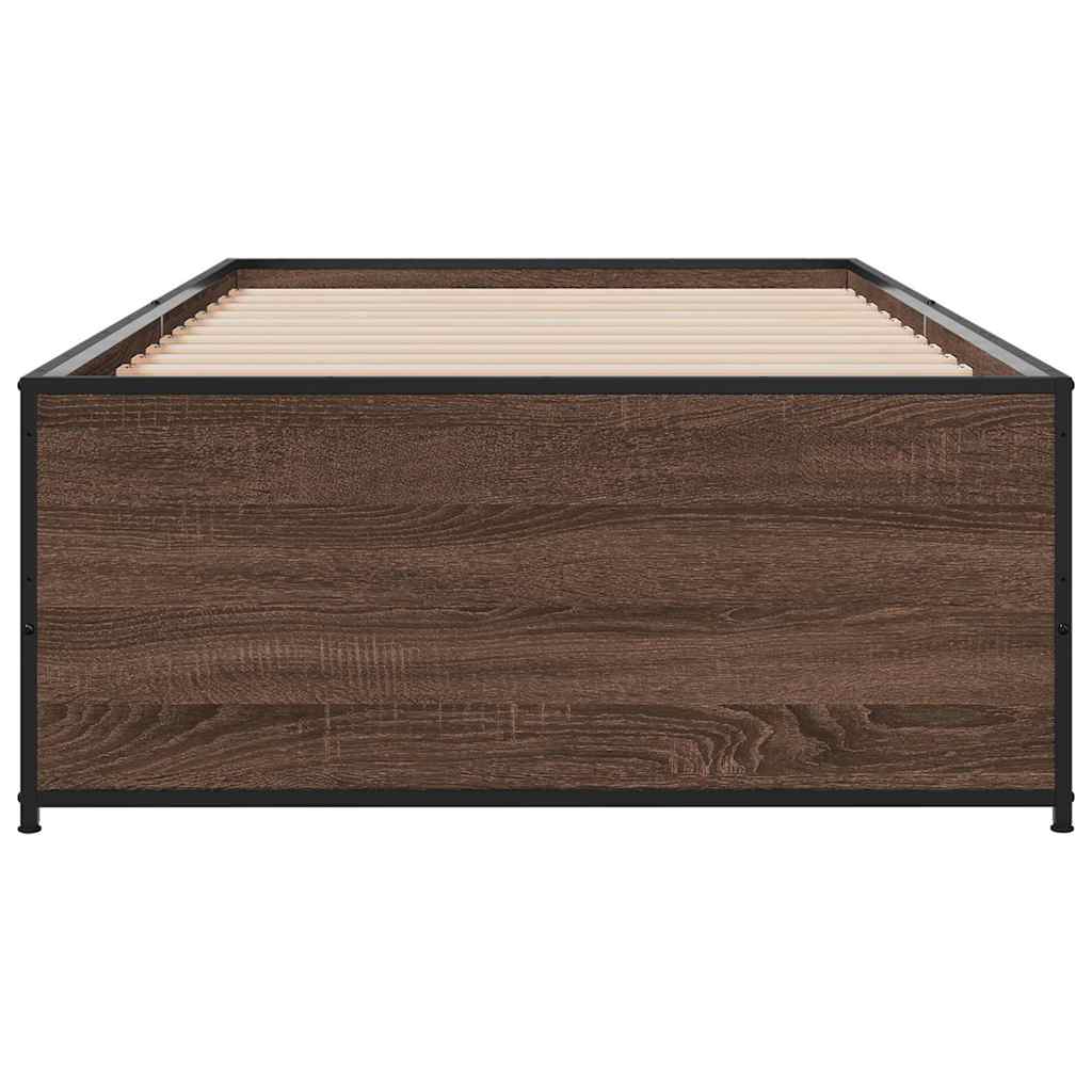 Bed Frame without Mattress Brown Oak 90x190 cm Single