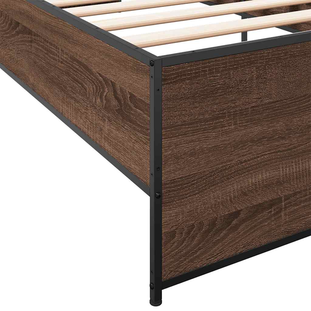 Bed Frame without Mattress Brown Oak 90x190 cm Single