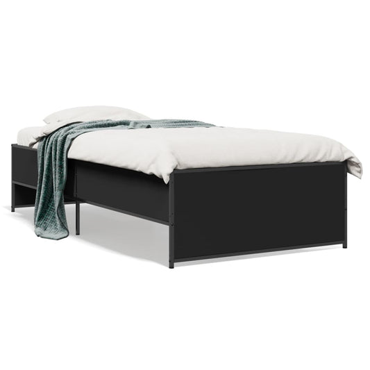 vidaXL Bed Frame without Mattress Black 75x190 cm Small Single