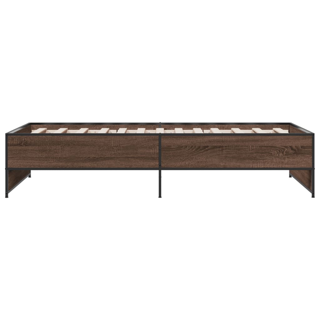 vidaXL Bed Frame without Mattress Brown Oak 75x190 cm Small Single