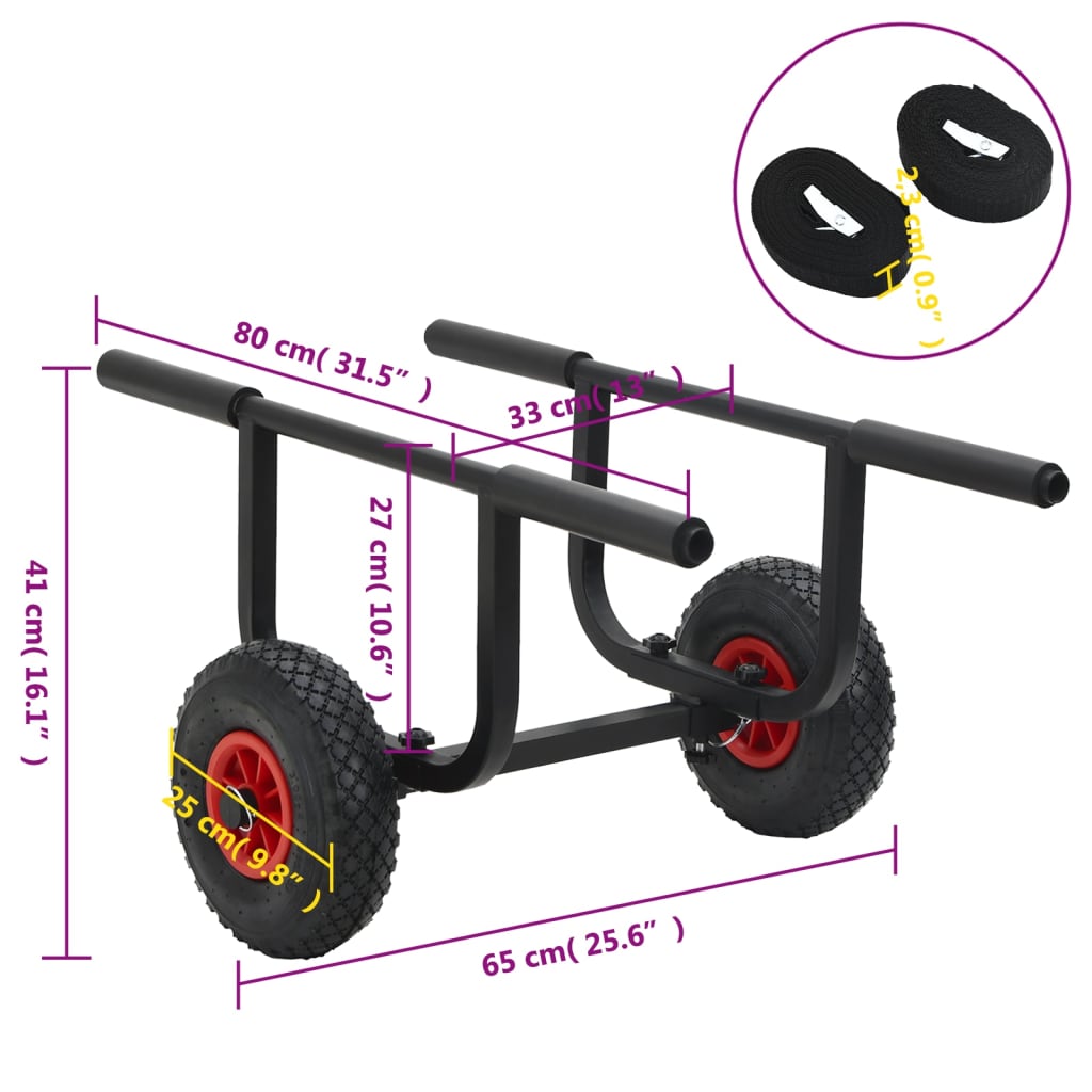 vidaXL Kayak Trolley 90 kg Aluminium