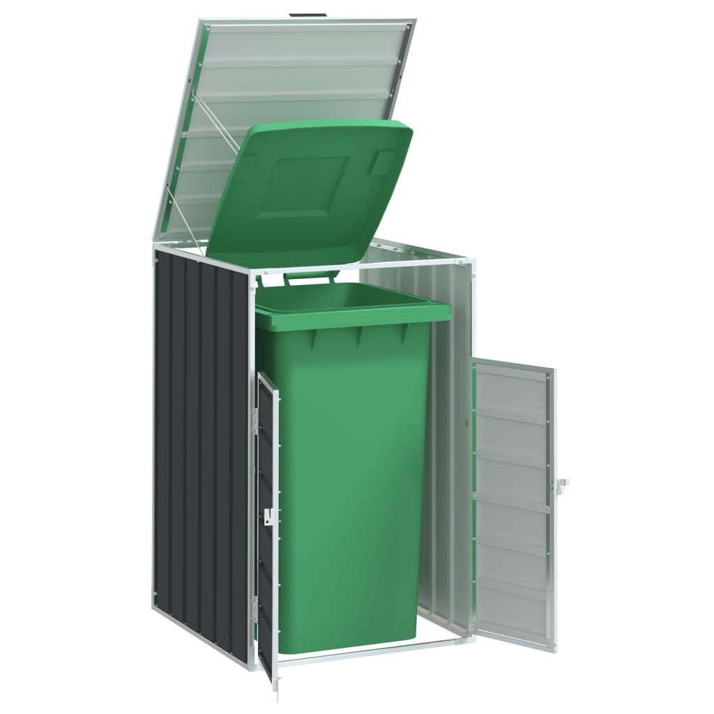 vidaXL Wheelie Bin Storage for Single Bin Anthracite 72x81x115 cm Steel