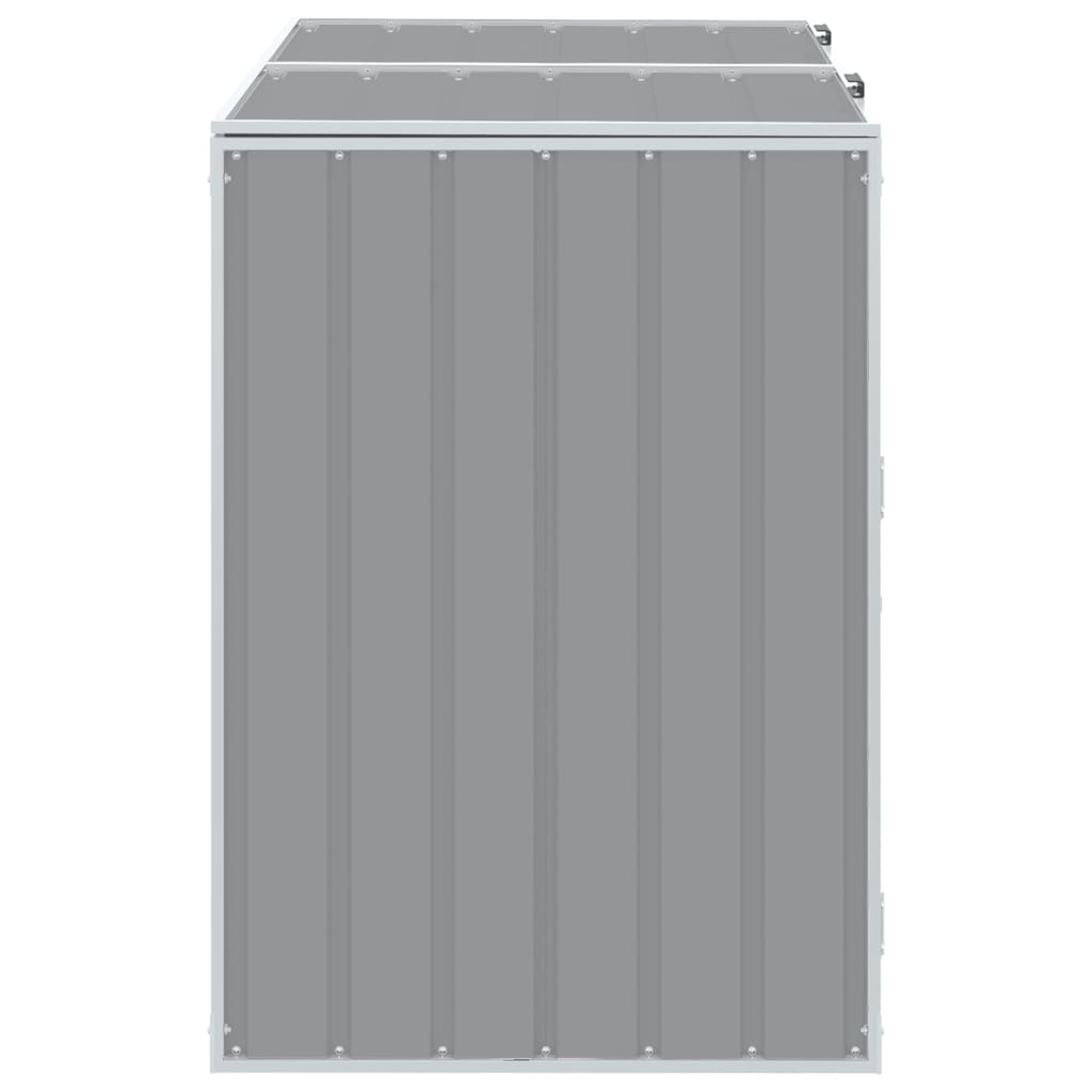 vidaXL Wheelie Bin Storage for Double Bins Grey 144x81x113 cm Steel