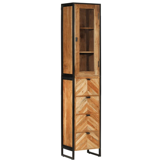 vidaXL Bathroom Cabinet 40x27x190 cm Iron and Solid Wood Acacia