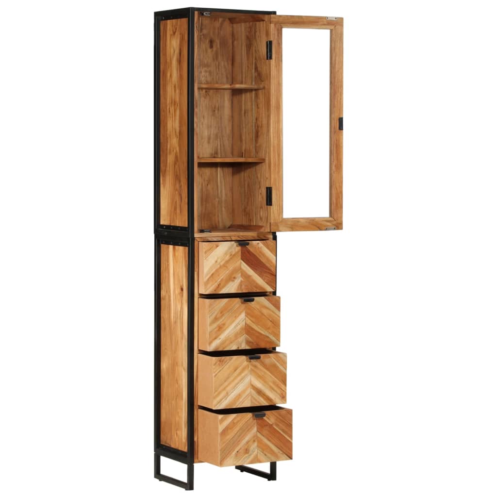 vidaXL Bathroom Cabinet 40x27x190 cm Iron and Solid Wood Acacia