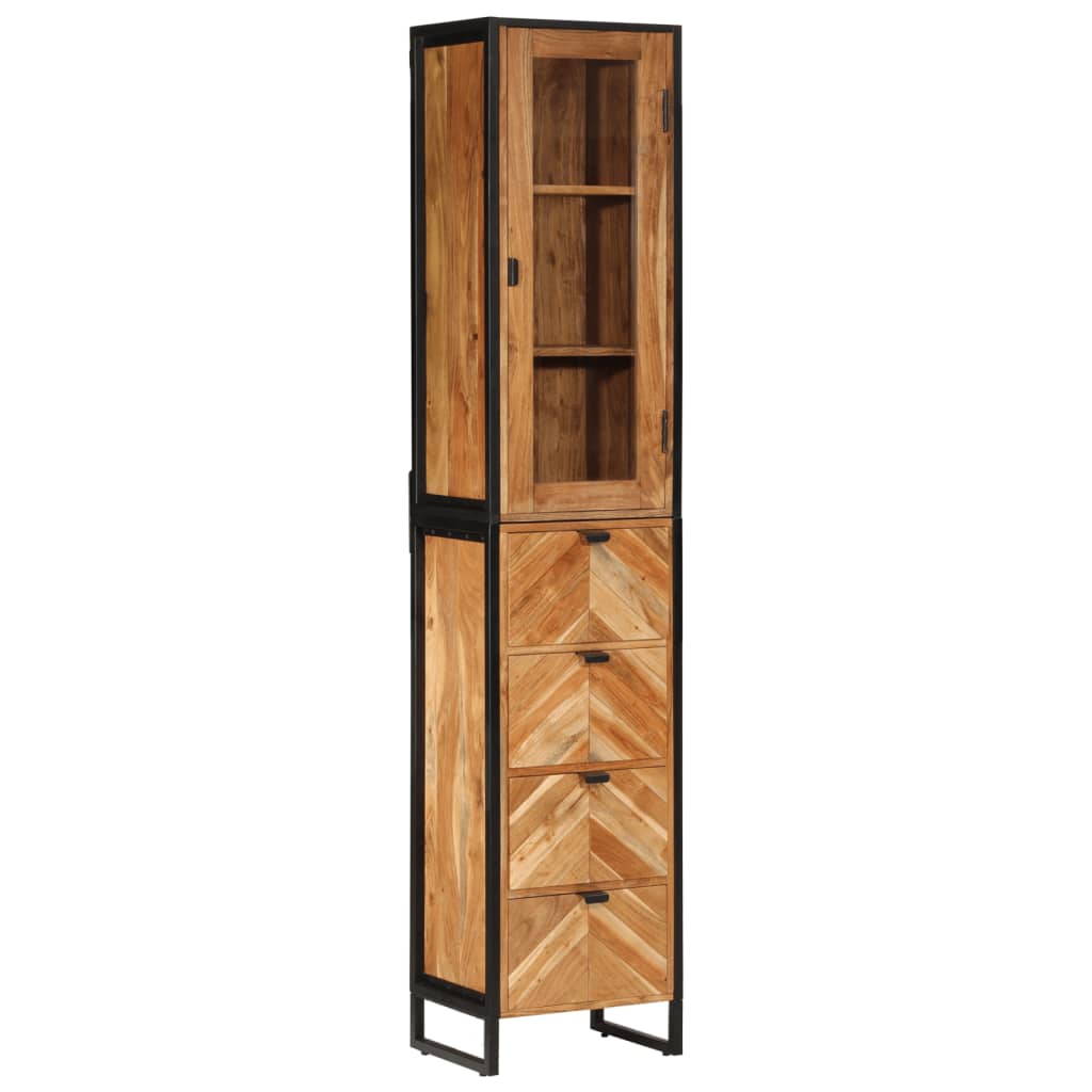 Bathroom Cabinet 40x27x190 cm Iron and Solid Wood Acacia