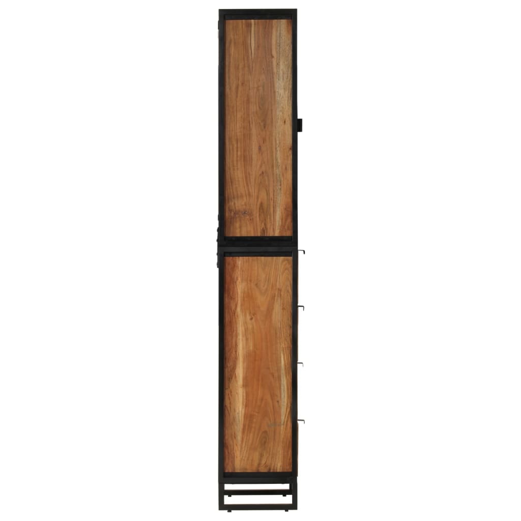 vidaXL Bathroom Cabinet 40x27x190 cm Iron and Solid Wood Acacia