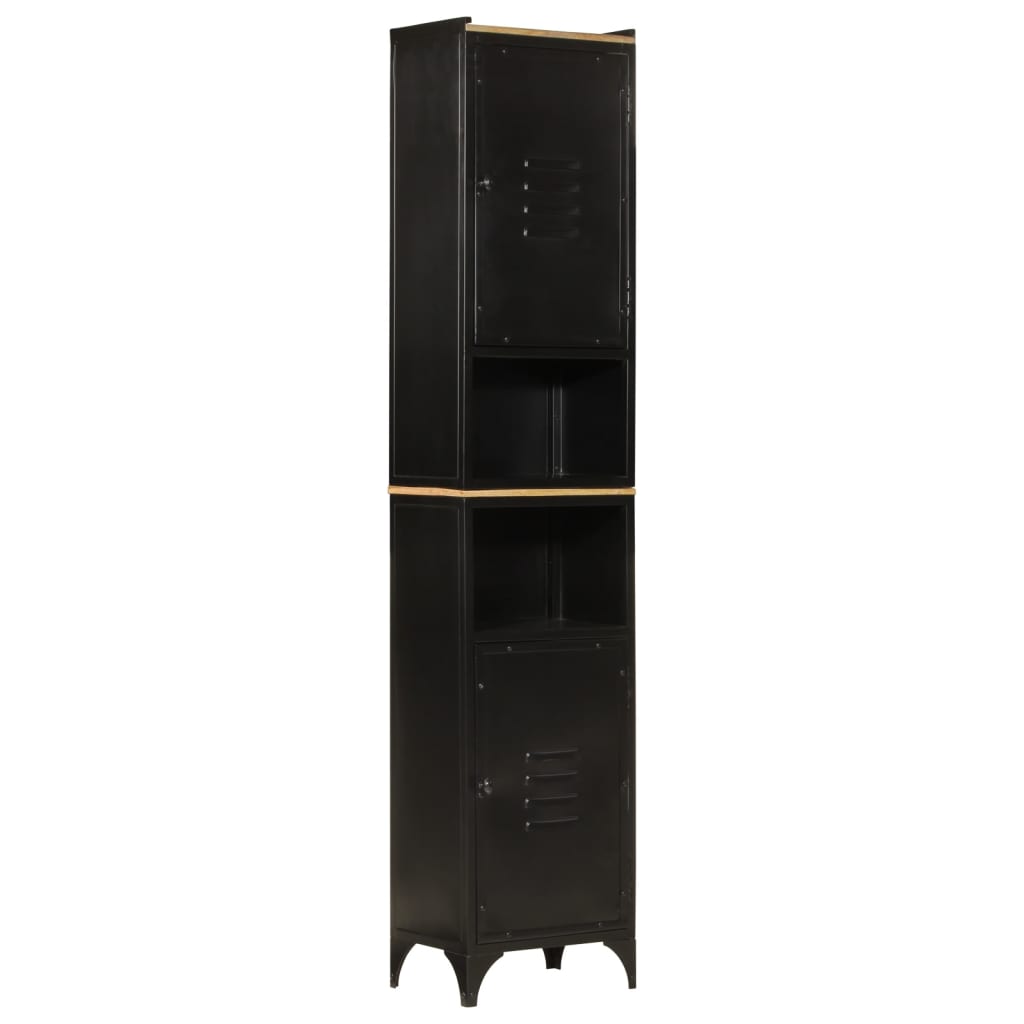 vidaXL Bathroom Cabinet 40x27x180 cm Iron and Solid Wood Mango