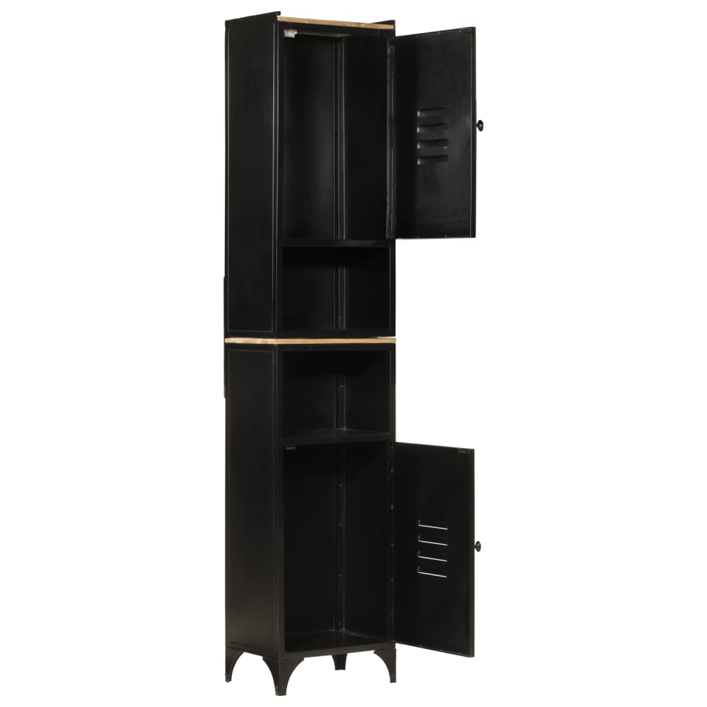 vidaXL Bathroom Cabinet 40x27x180 cm Iron and Solid Wood Mango