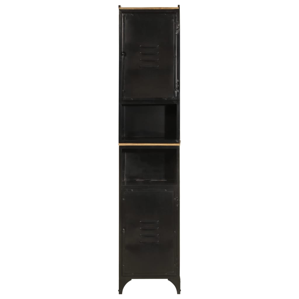 vidaXL Bathroom Cabinet 40x27x180 cm Iron and Solid Wood Mango