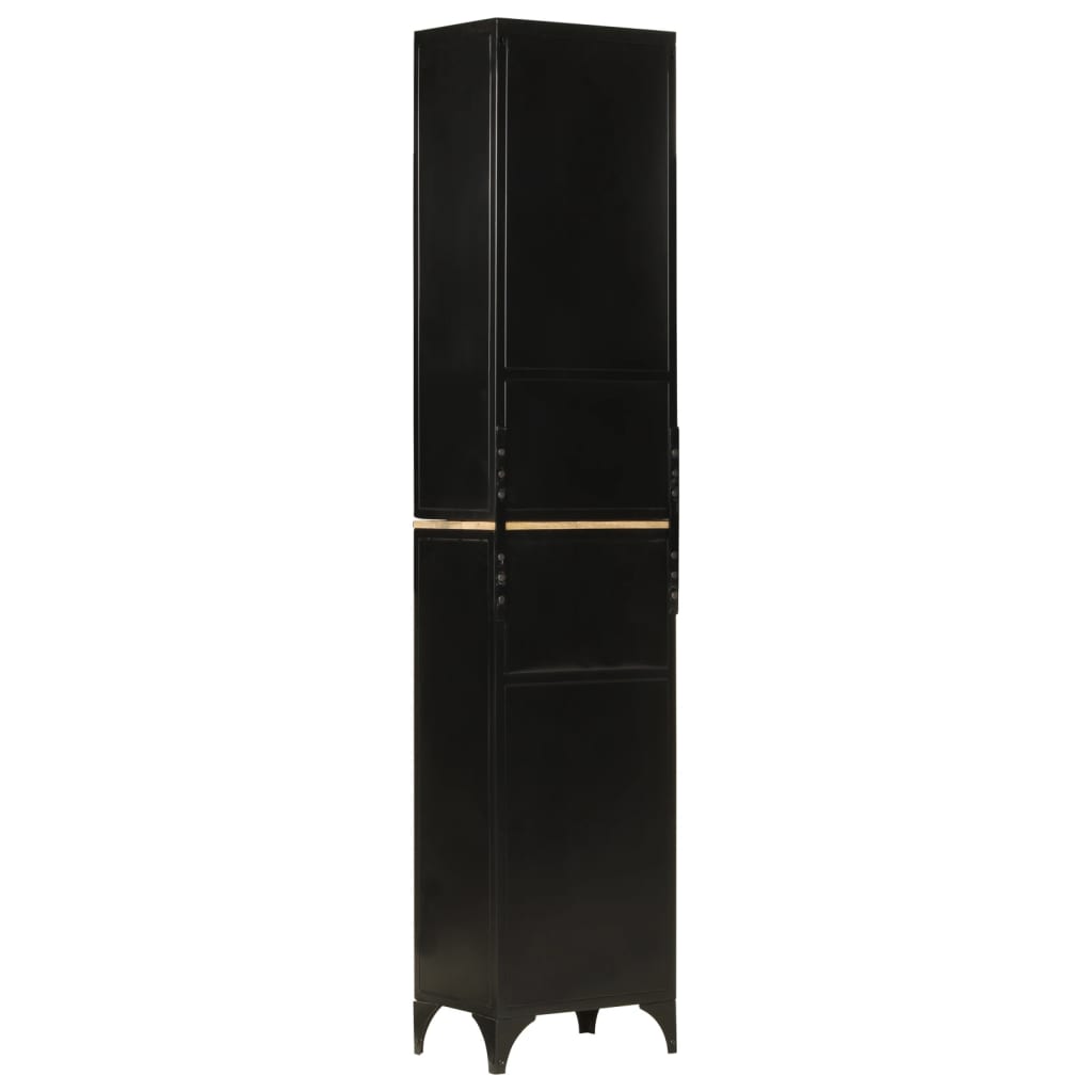 vidaXL Bathroom Cabinet 40x27x180 cm Iron and Solid Wood Mango