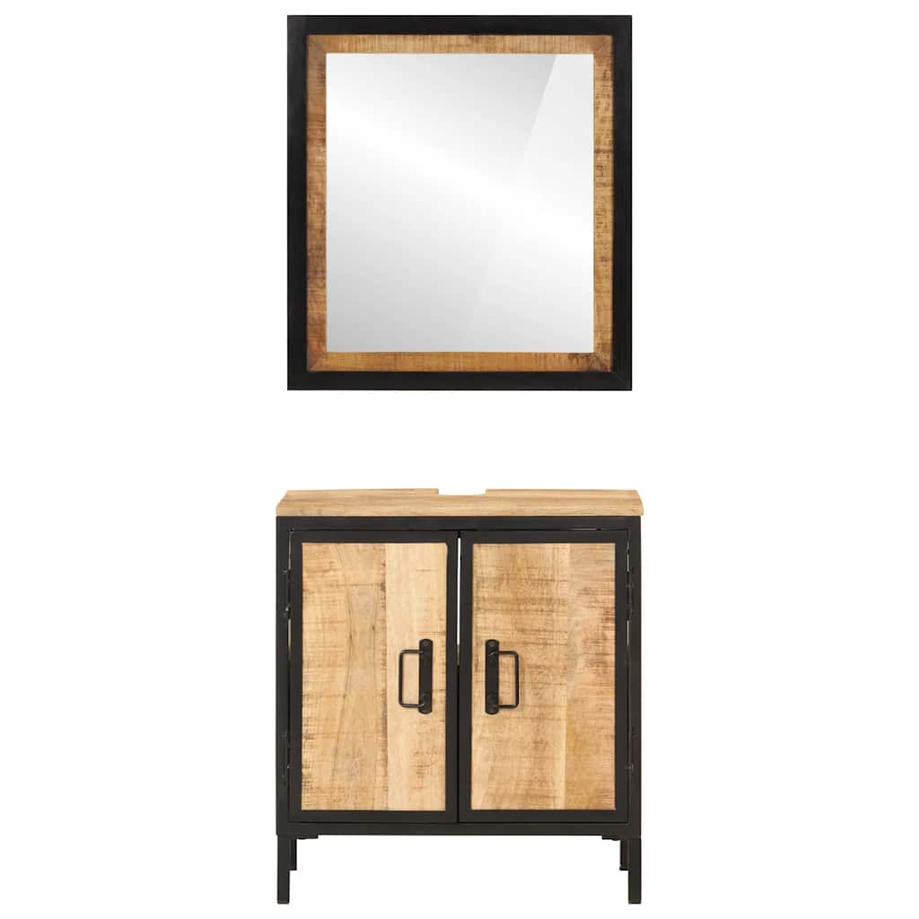 Bathroom Furniture Set | Multicolour | Solid mango wood and iron