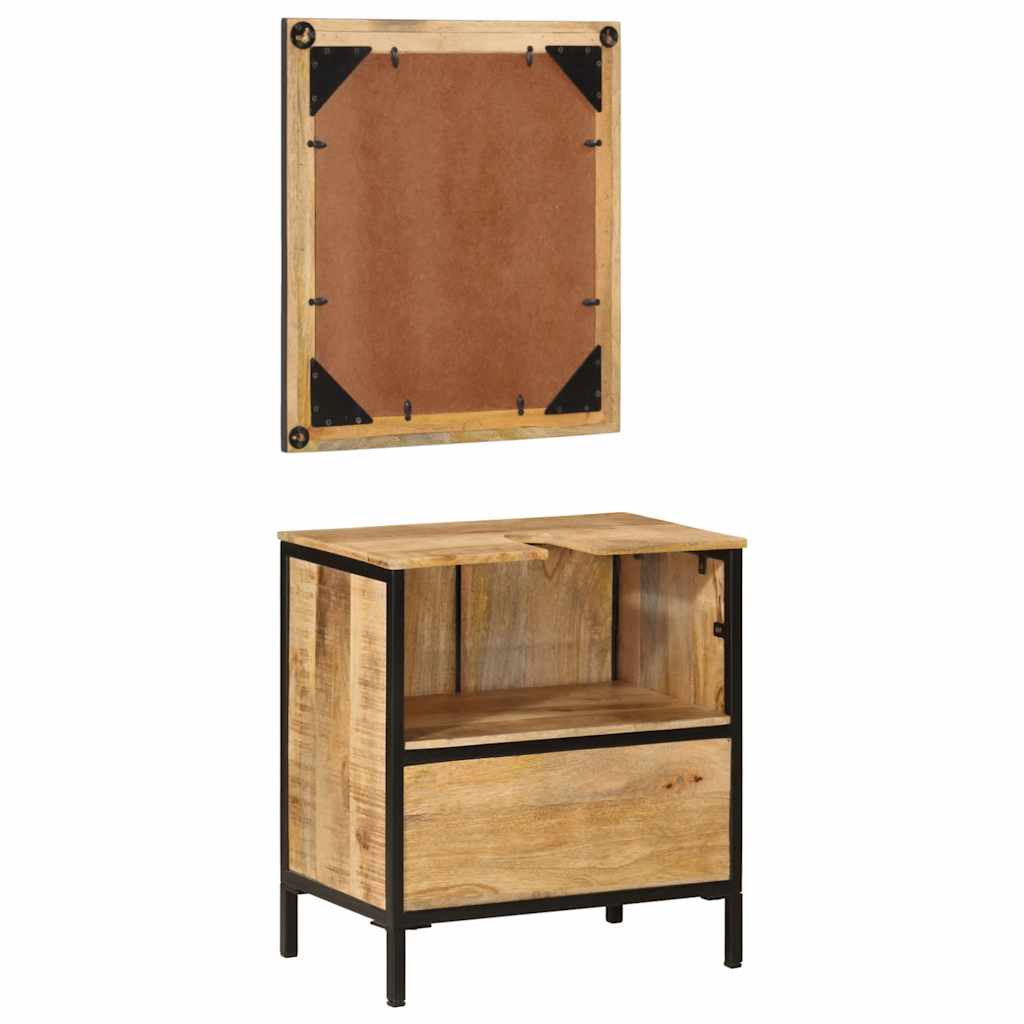 Bathroom Furniture Set | Multicolour | Solid mango wood and iron