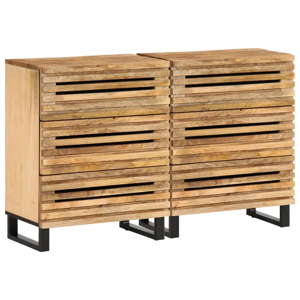 Sideboards 2 pcs 60x34x75 cm Solid Wood Rough Mango
