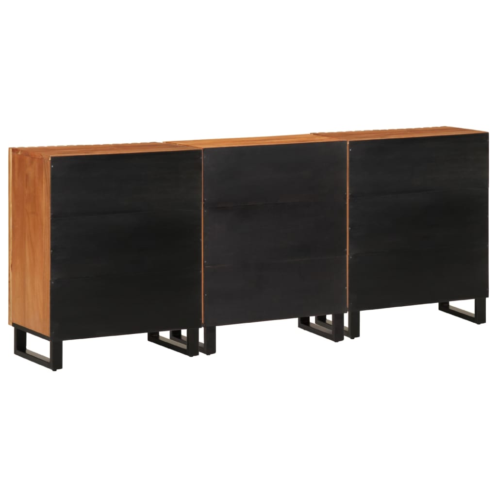 vidaXL Sideboards 3 pcs 60x34x75 cm Solid Wood Acacia