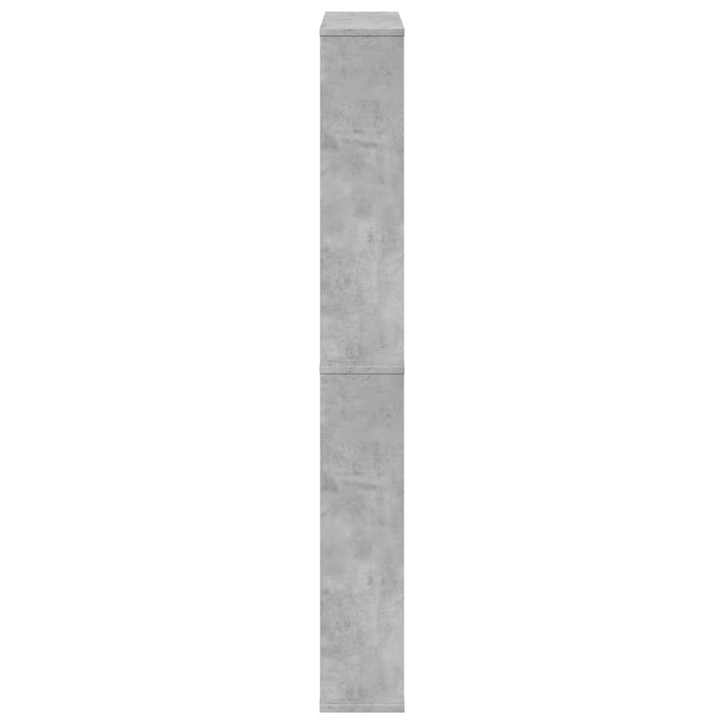 Shoe Cabinet with Mirror 4-Layer Concrete Grey 63x17x134 cm