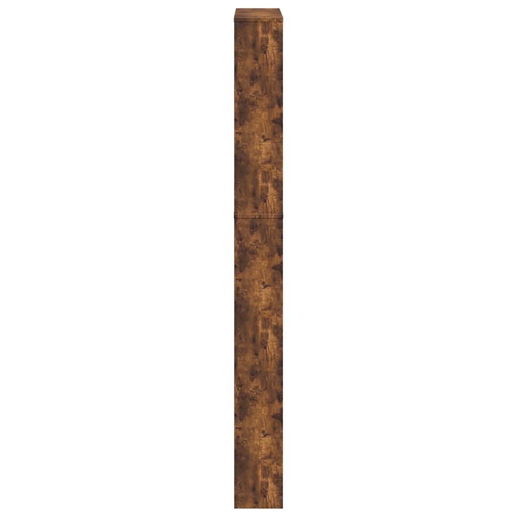 Shoe Cabinet with Mirror 5-Layer Smoked Oak 63x17x169.5 cm