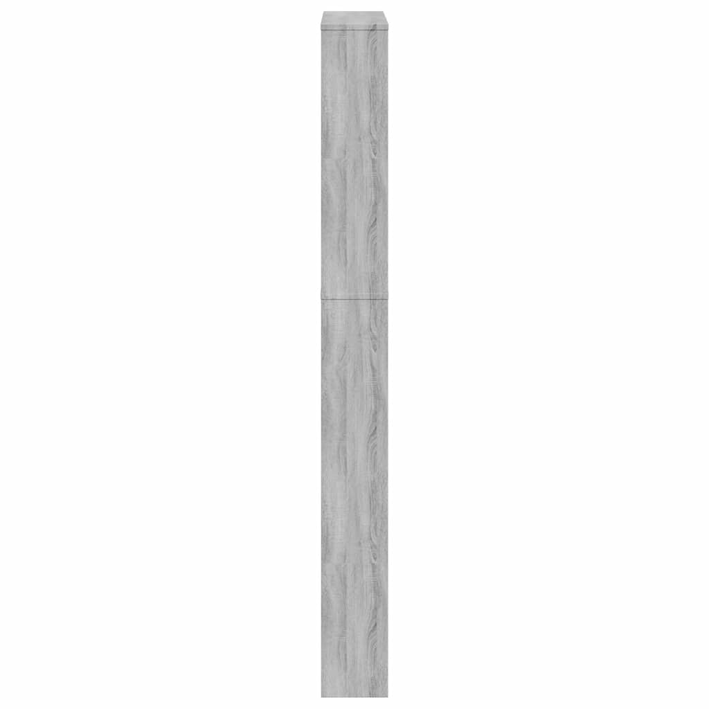 Shoe Cabinet with Mirror 5-Layer Grey Sonoma 63x17x169.5 cm
