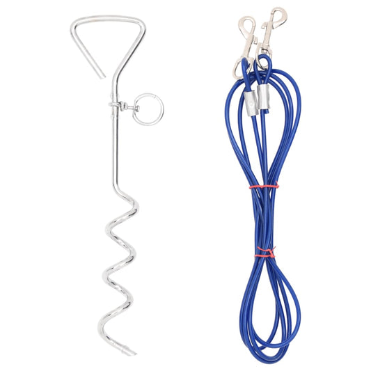 vidaXL Dog Tie Out Cable with Ground Stake 5 m