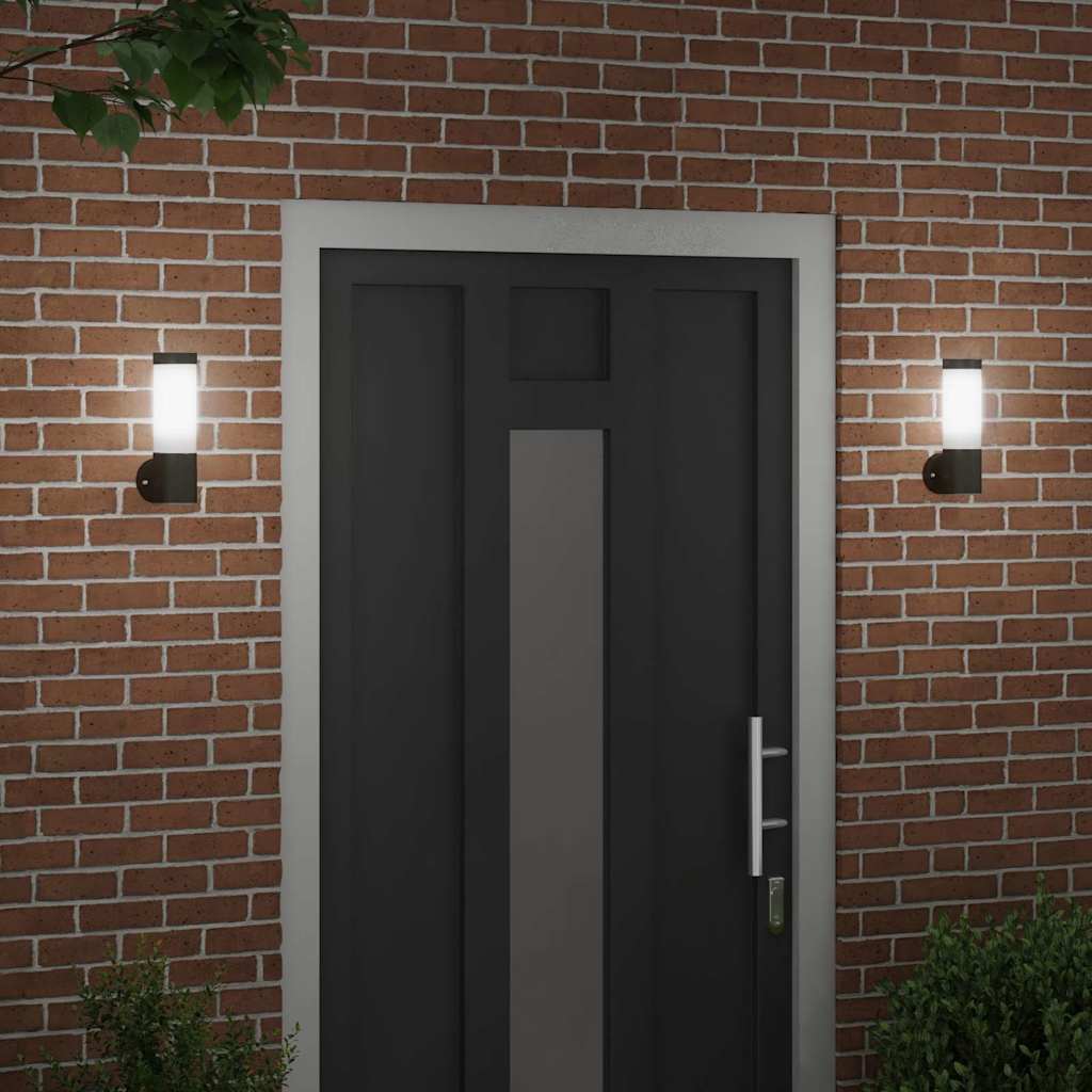 Outdoor Wall Light 2 pcs Black 12 x 8.5 x 27 cm