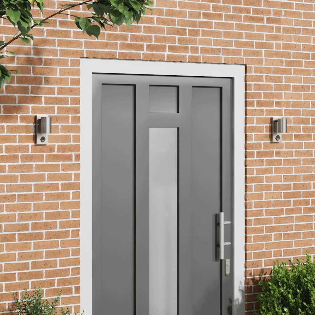 Outdoor Wall Light 2 pcs Silver 6.5 x 10.5 x 16 cm